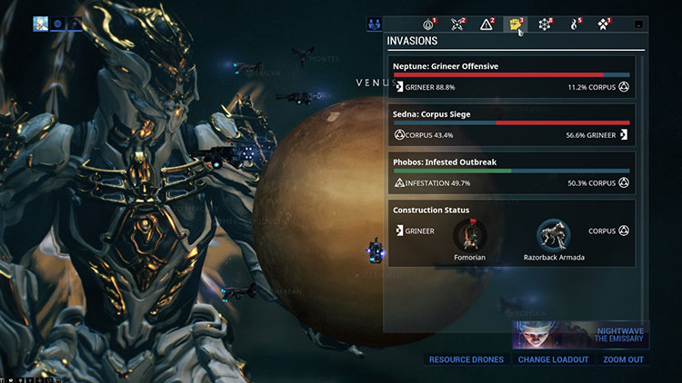 warframe navigator invasion missions