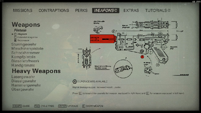 Wolfenstein II пистолет