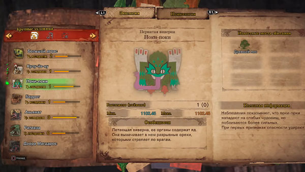 Monster Hunter World бестиарий