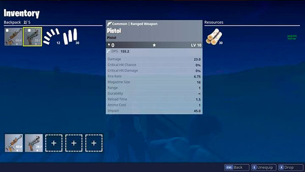 Fortnite Battle Royale - пистолеты